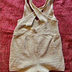 FP Beach Crochet Halter Swim Coverup Criss Crosses In Back